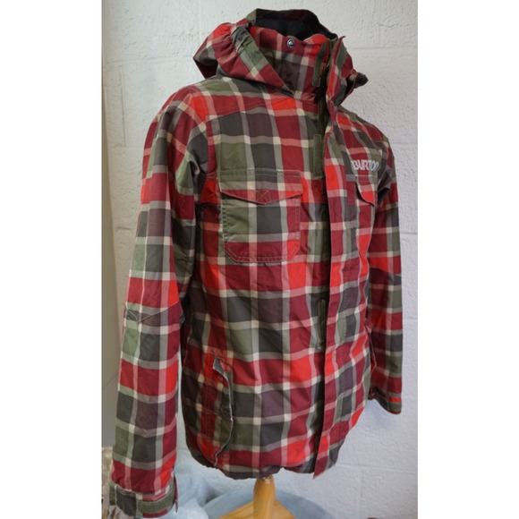BURTON DRYRIDE YOUTH PLAID RED SKIING SNOWBOARD JACKET SZ XL US 18 - Picture 7 of 11